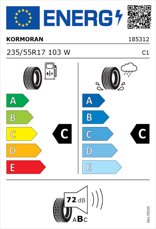Tyre Label for Kormoran Ultra High Performance 235/55R17 103W